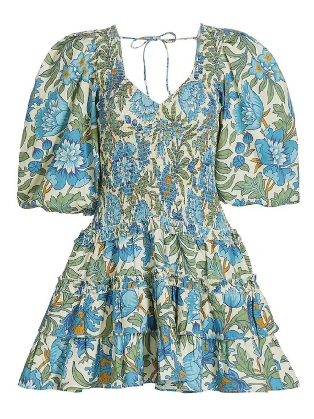 Love the label  Floral Smocked Minidress in Betty Print - Blue & Green